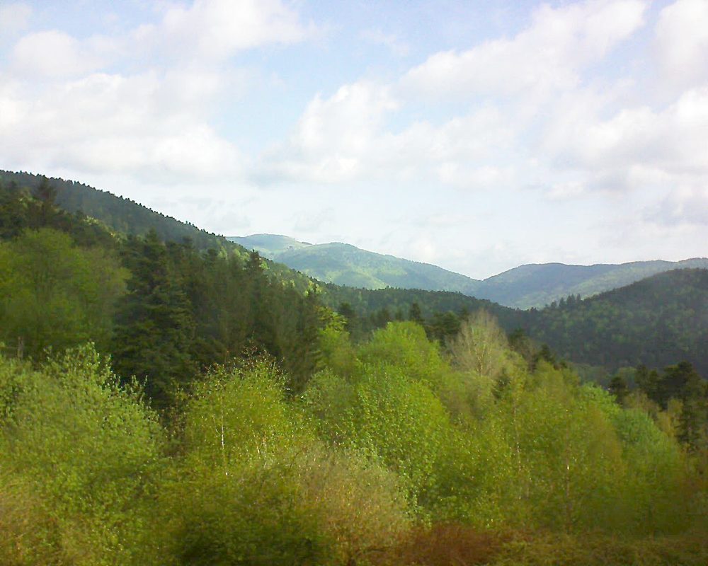 Le petit ballon vu depuis le Domaine Langmatt à Murbach le 24.04.2018 à 10:00 Le petit ballon (Alsace, Vosges) le 24.04.2018 à 10:00