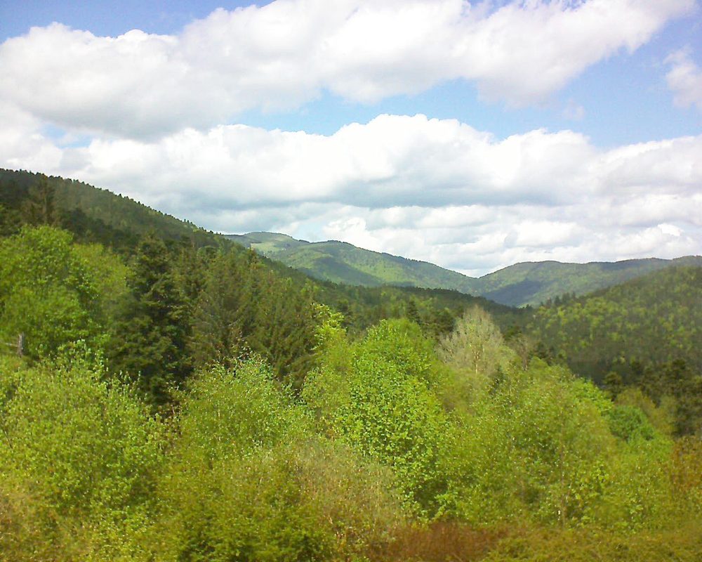 Le petit ballon vu depuis le Domaine Langmatt à Murbach le 26.04.2018 à 14:00 Le petit ballon (Alsace, Vosges) le 26.04.2018 à 14:00