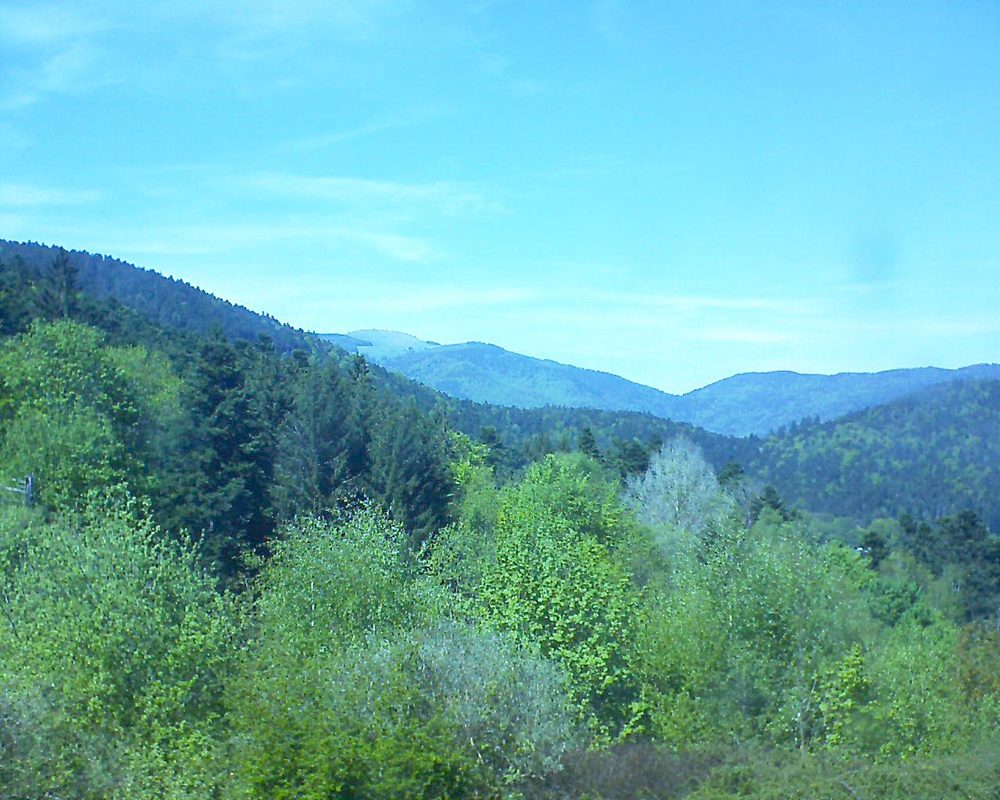 Le petit ballon vu depuis le Domaine Langmatt à Murbach le 27.04.2018 à 15:00 Le petit ballon (Alsace, Vosges) le 27.04.2018 à 15:00