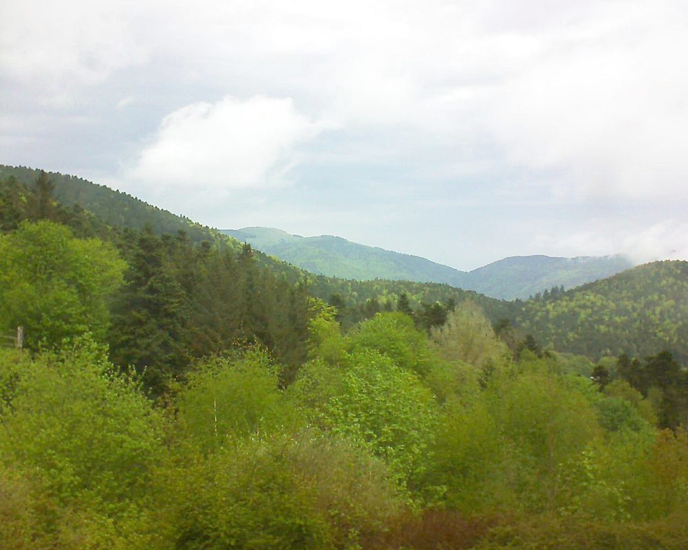 Le petit ballon vu depuis le Domaine Langmatt à Murbach le 28.04.2018 à 12:15 Le petit ballon (Alsace, Vosges) le 28.04.2018 à 12:15