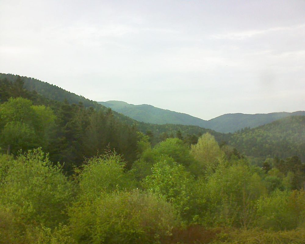 Le petit ballon vu depuis le Domaine Langmatt à Murbach le 29.04.2018 à 18:00 Le petit ballon (Alsace, Vosges) le 29.04.2018 à 18:00