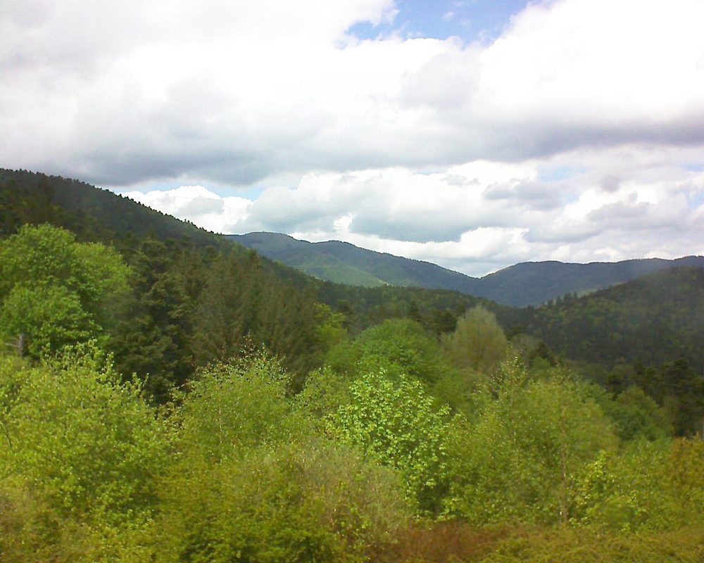 Le petit ballon vu depuis le Domaine Langmatt à Murbach le 01.05.2018 à 14:15 Le petit ballon (Alsace, Vosges) le 01.05.2018 à 14:15