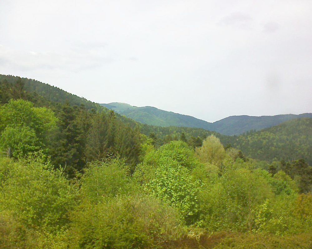 Le petit ballon vu depuis le Domaine Langmatt à Murbach le 02.05.2018 à 14:45 Le petit ballon (Alsace, Vosges) le 02.05.2018 à 14:45