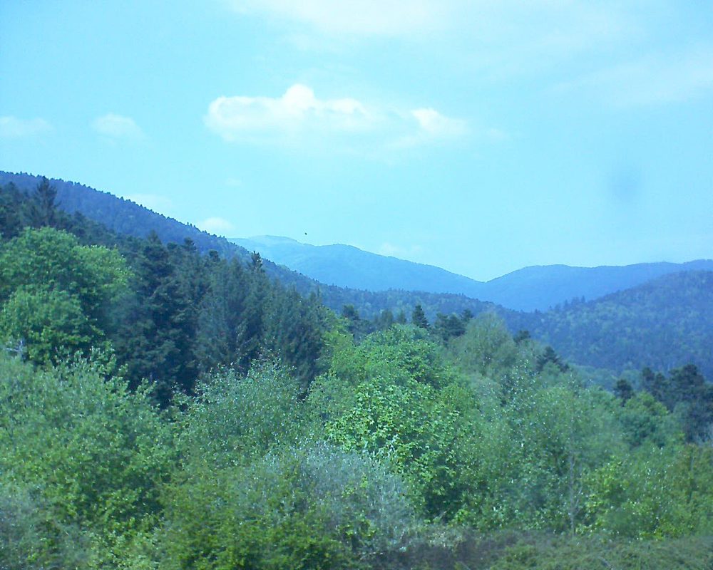 Le petit ballon vu depuis le Domaine Langmatt à Murbach le 05.05.2018 à 14:45 Le petit ballon (Alsace, Vosges) le 05.05.2018 à 14:45