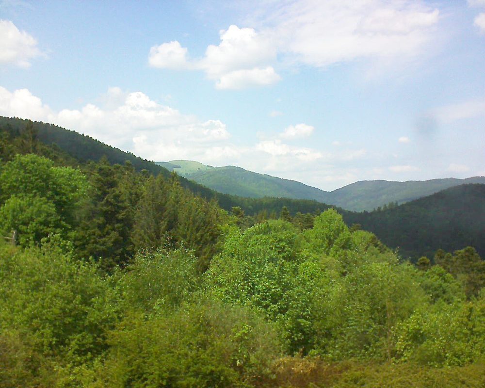 Le petit ballon vu depuis le Domaine Langmatt à Murbach le 09.05.2018 à 14:30 Le petit ballon (Alsace, Vosges) le 09.05.2018 à 14:30