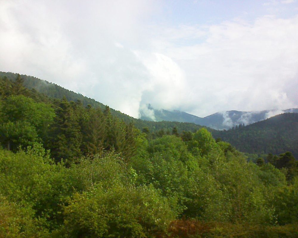 Le petit ballon vu depuis le Domaine Langmatt à Murbach le 17.05.2018 à 09:30 Le petit ballon (Alsace, Vosges) le 17.05.2018 à 09:30