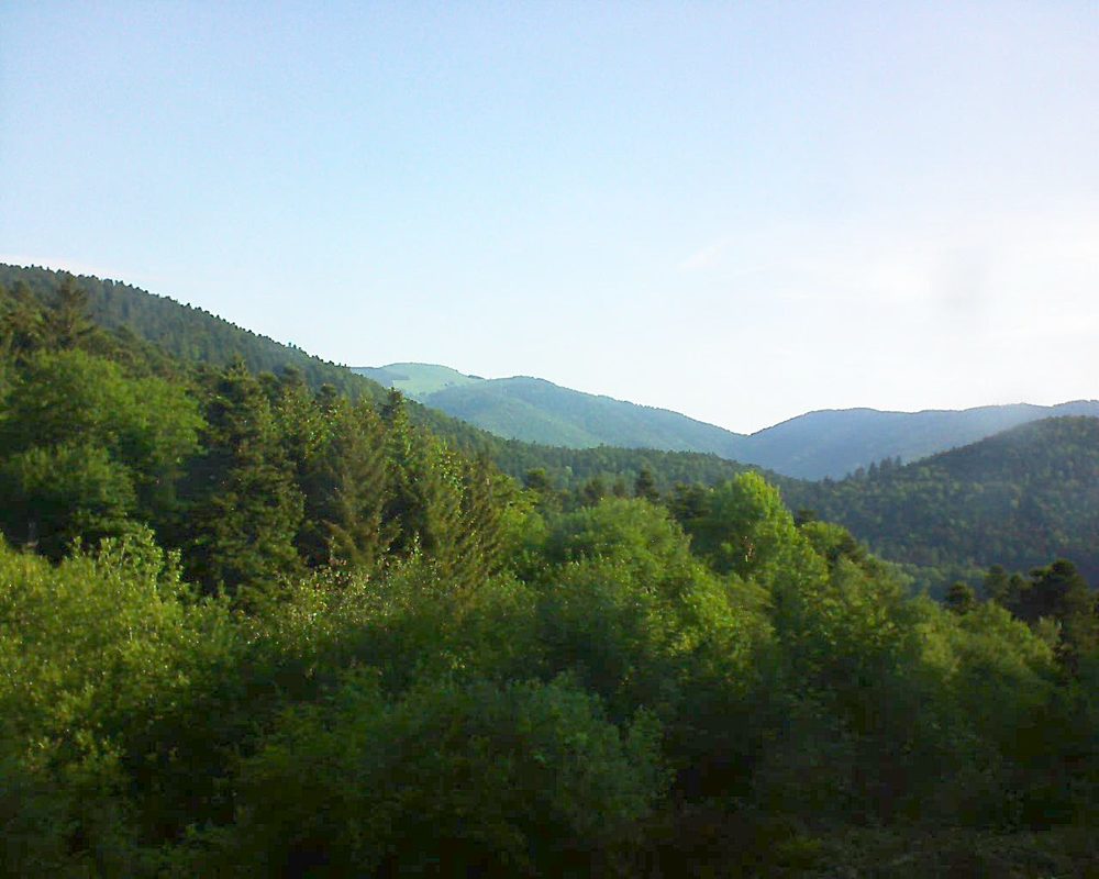 Le petit ballon vu depuis le Domaine Langmatt à Murbach le 22.05.2018 à 08:15 Le petit ballon (Alsace, Vosges) le 22.05.2018 à 08:15