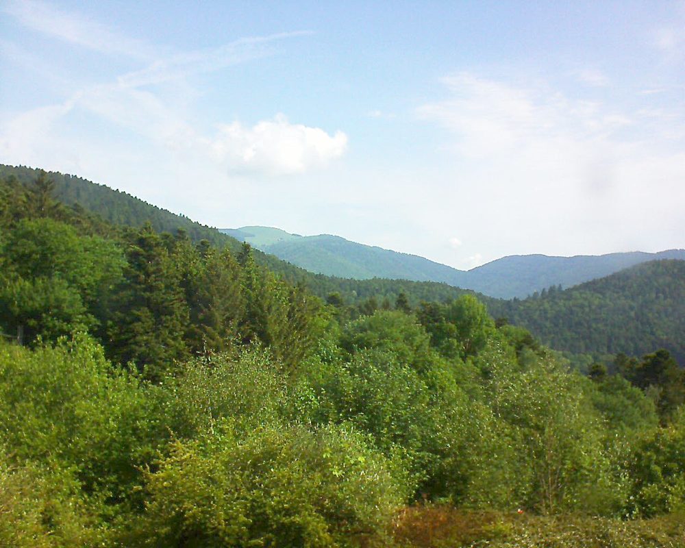 Le petit ballon vu depuis le Domaine Langmatt à Murbach le 22.05.2018 à 10:00 Le petit ballon (Alsace, Vosges) le 22.05.2018 à 10:00