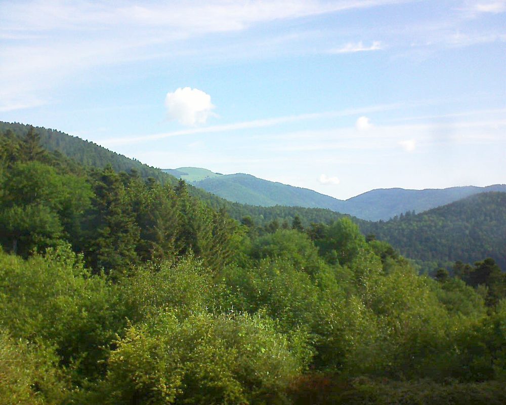 Le petit ballon vu depuis le Domaine Langmatt à Murbach le 25.05.2018 à 09:00 Le petit ballon (Alsace, Vosges) le 25.05.2018 à 09:00