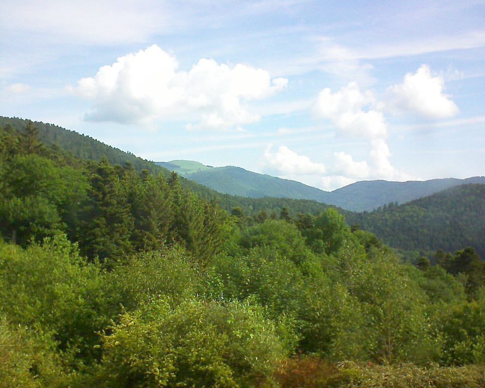 Le petit ballon vu depuis le Domaine Langmatt à Murbach le 25.05.2018 à 09:30 Le petit ballon (Alsace, Vosges) le 25.05.2018 à 09:30