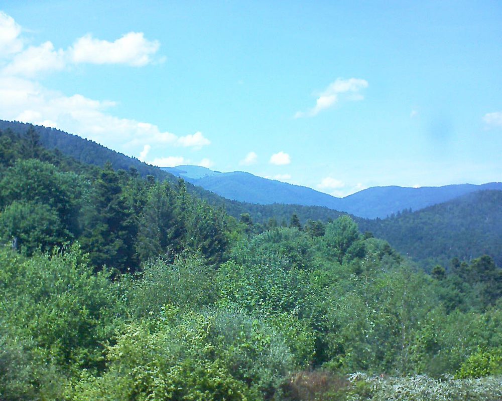 Le petit ballon vu depuis le Domaine Langmatt à Murbach le 25.05.2018 à 14:45 Le petit ballon (Alsace, Vosges) le 25.05.2018 à 14:45