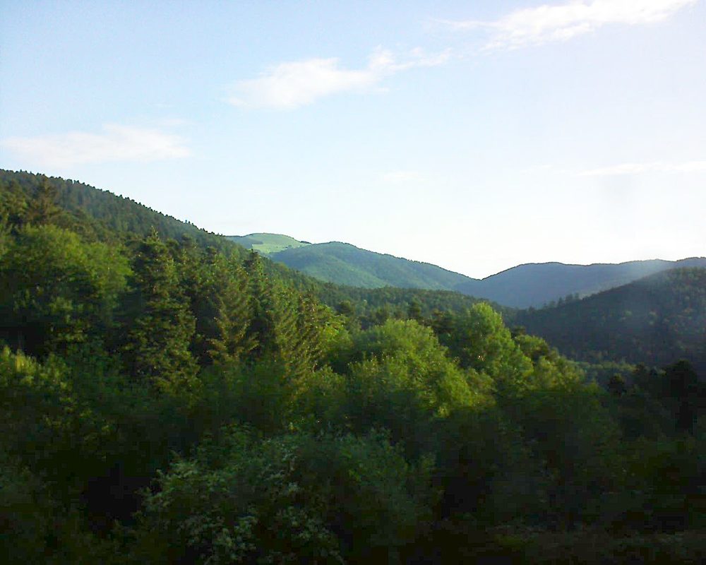Le petit ballon vu depuis le Domaine Langmatt à Murbach le 30.05.2018 à 07:30 Le petit ballon (Alsace, Vosges) le 30.05.2018 à 07:30