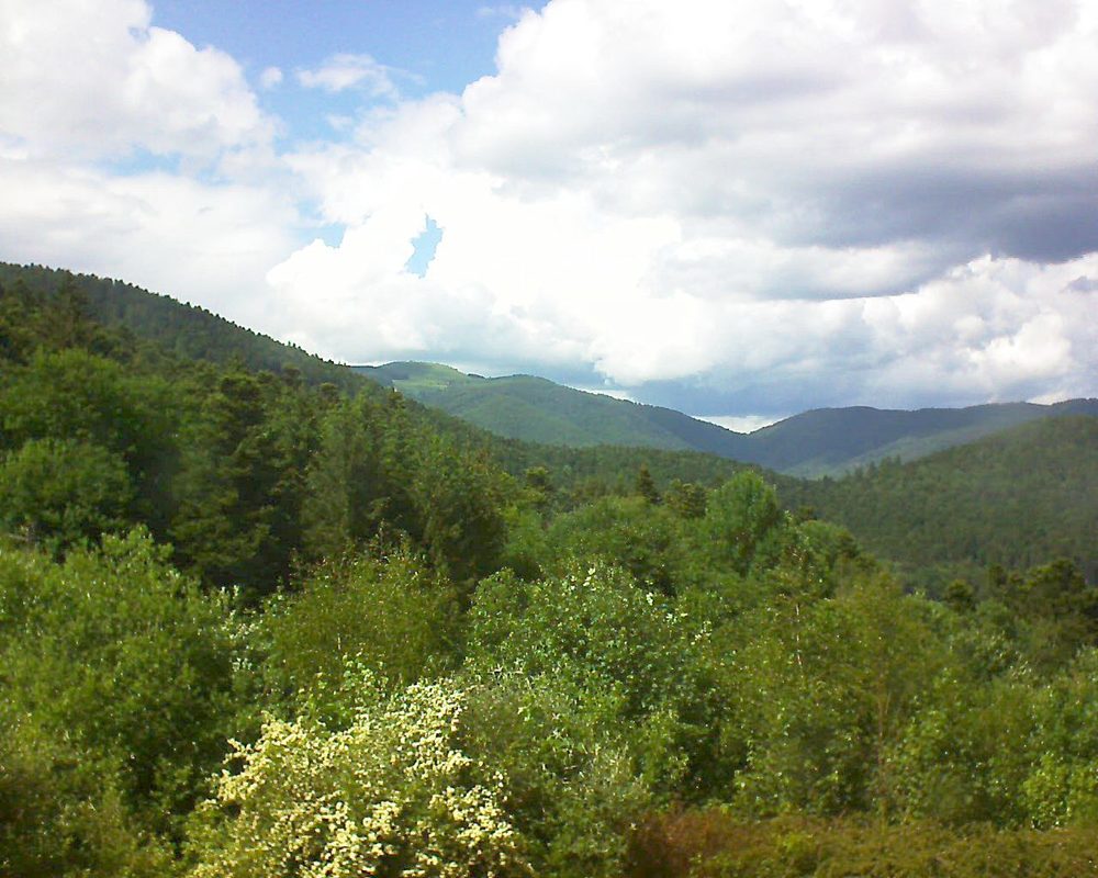 Le petit ballon vu depuis le Domaine Langmatt à Murbach le 01.06.2018 à 15:45 Le petit ballon (Alsace, Vosges) le 01.06.2018 à 15:45