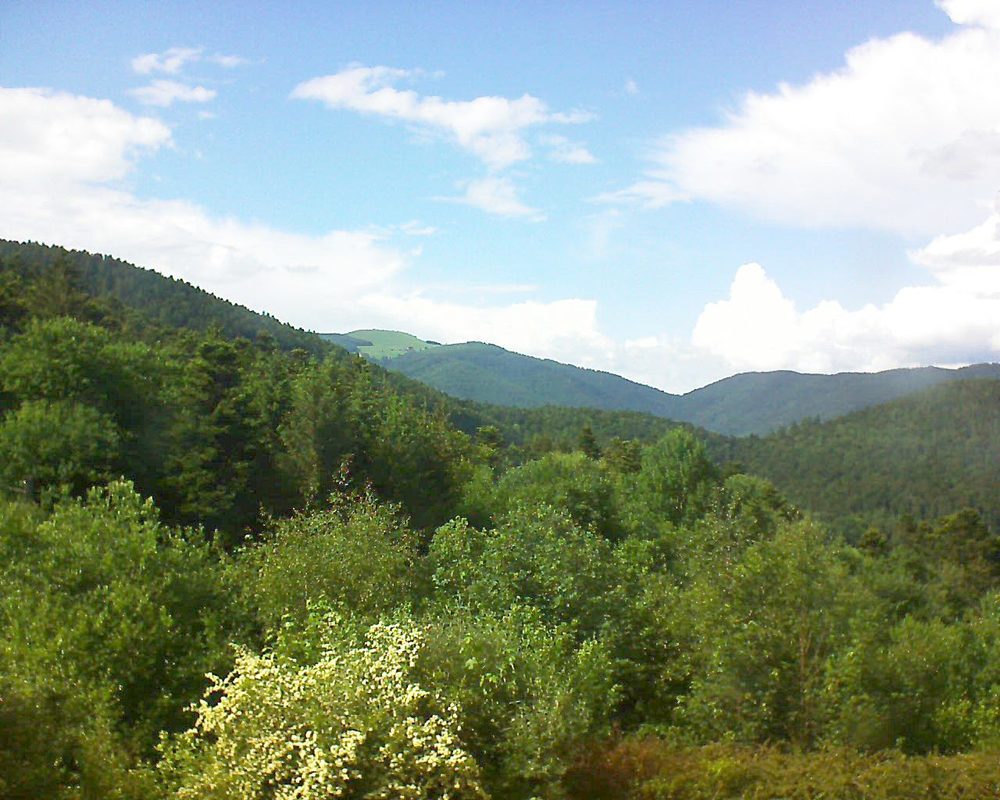 Le petit ballon vu depuis le Domaine Langmatt à Murbach le 01.06.2018 à 16:45 Le petit ballon (Alsace, Vosges) le 01.06.2018 à 16:45