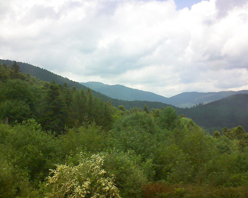 Le petit ballon vu depuis le Domaine Langmatt à Murbach le 02.06.2018 à 14:15 Le petit ballon (Alsace, Vosges) le 02.06.2018 à 14:15