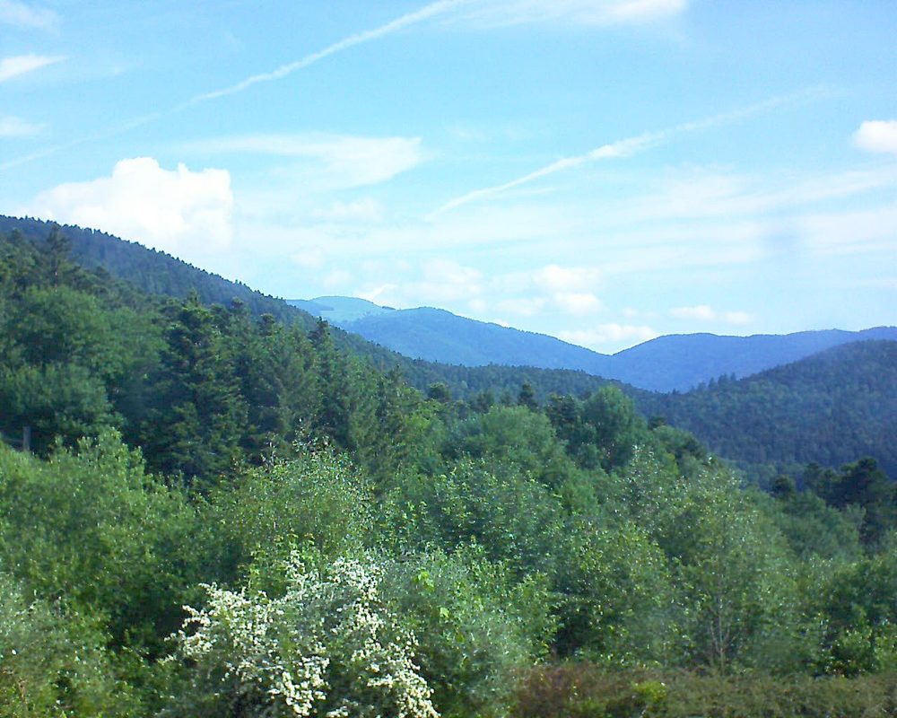 Le petit ballon vu depuis le Domaine Langmatt à Murbach le 03.06.2018 à 09:45 Le petit ballon (Alsace, Vosges) le 03.06.2018 à 09:45
