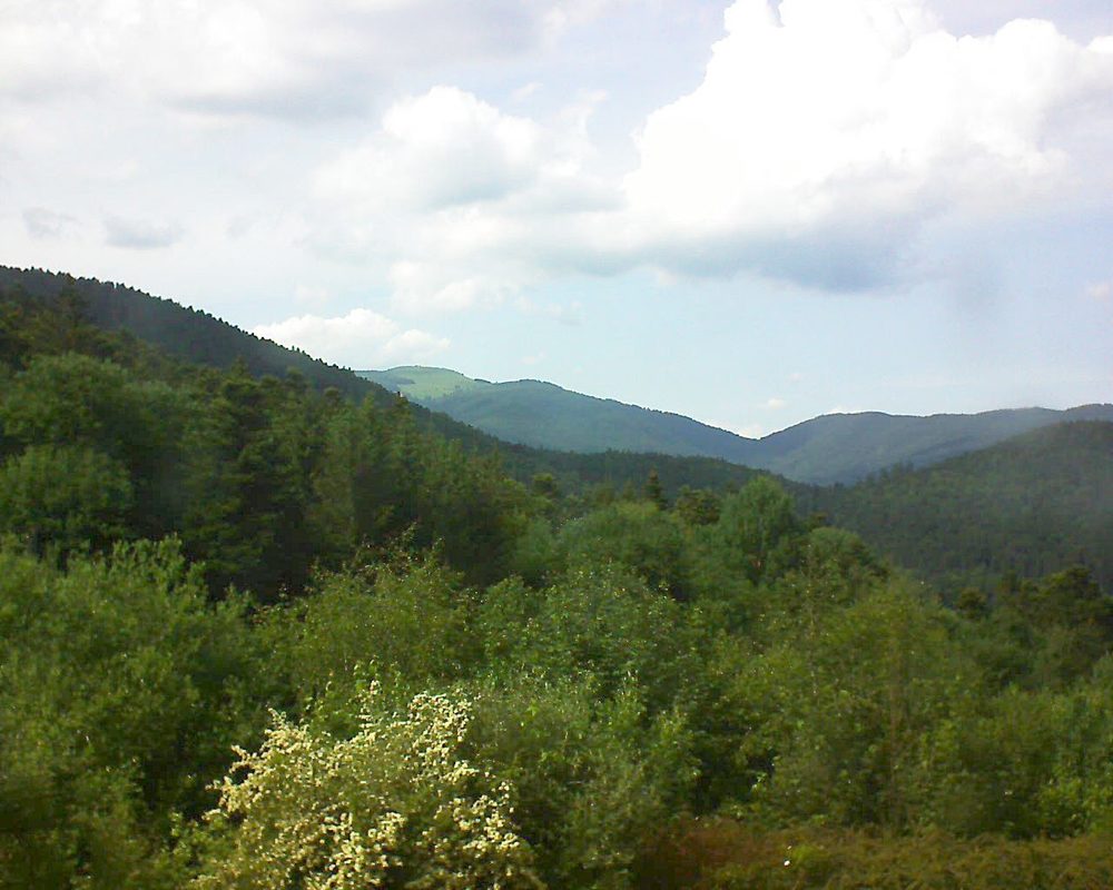 Le petit ballon vu depuis le Domaine Langmatt à Murbach le 03.06.2018 à 16:30 Le petit ballon (Alsace, Vosges) le 03.06.2018 à 16:30