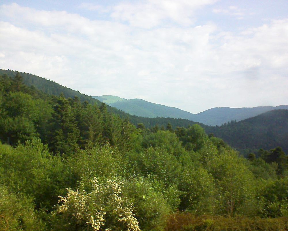 Le petit ballon vu depuis le Domaine Langmatt à Murbach le 04.06.2018 à 09:30 Le petit ballon (Alsace, Vosges) le 04.06.2018 à 09:30