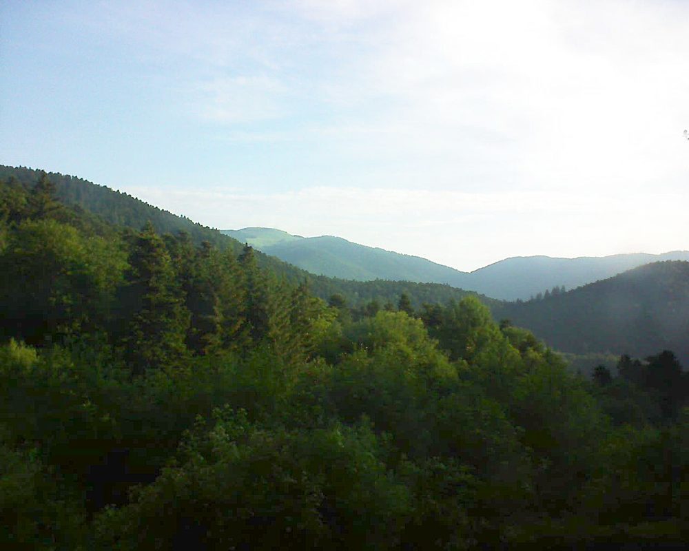 Le petit ballon vu depuis le Domaine Langmatt à Murbach le 08.06.2018 à 07:15 Le petit ballon (Alsace, Vosges) le 08.06.2018 à 07:15