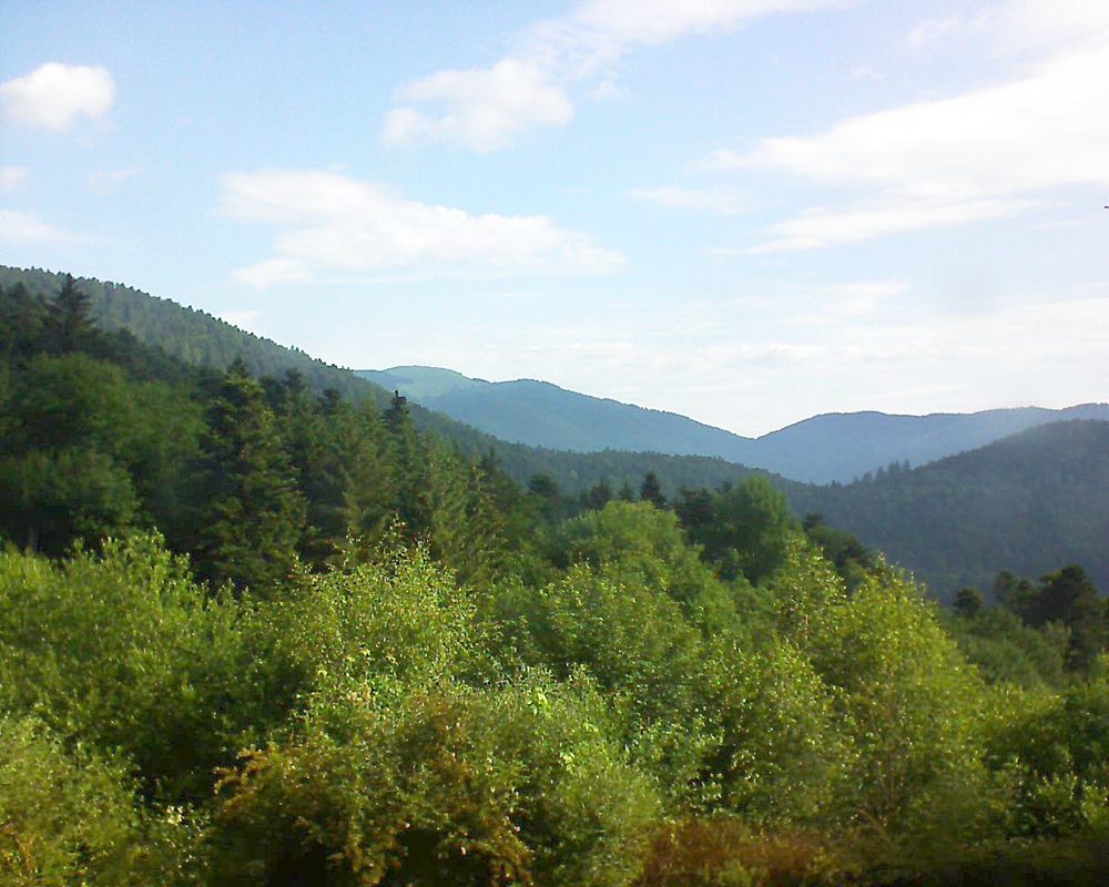 Le petit ballon vu depuis le Domaine Langmatt à Murbach le 10.06.2018 à 09:00 Le petit ballon (Alsace, Vosges) le 10.06.2018 à 09:00