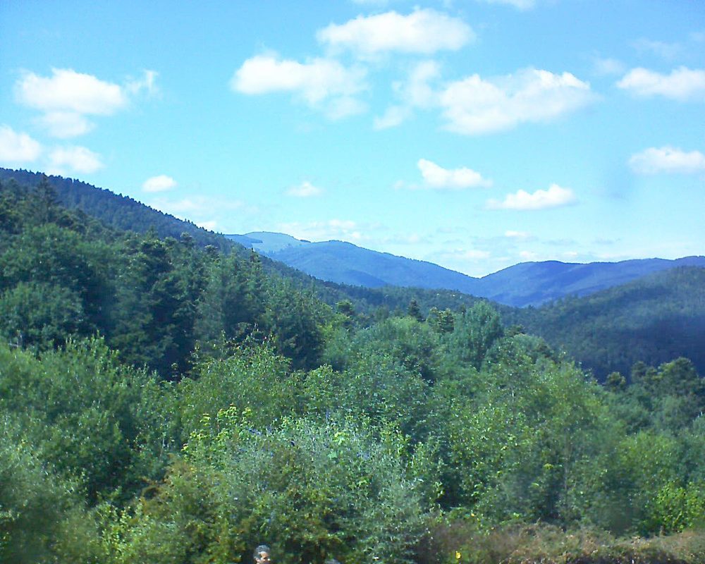 Le petit ballon vu depuis le Domaine Langmatt à Murbach le 25.06.2018 à 15:45 Le petit ballon (Alsace, Vosges) le 25.06.2018 à 15:45