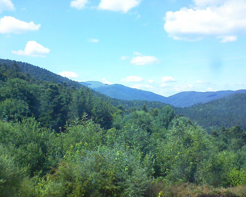 Le petit ballon vu depuis le Domaine Langmatt à Murbach le 26.06.2018 à 15:45 Le petit ballon (Alsace, Vosges) le 26.06.2018 à 15:45