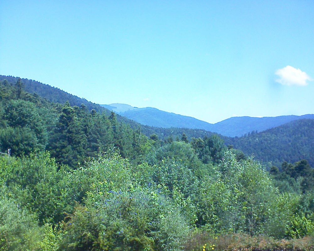 Le petit ballon vu depuis le Domaine Langmatt à Murbach le 27.06.2018 à 11:45 Le petit ballon (Alsace, Vosges) le 27.06.2018 à 11:45