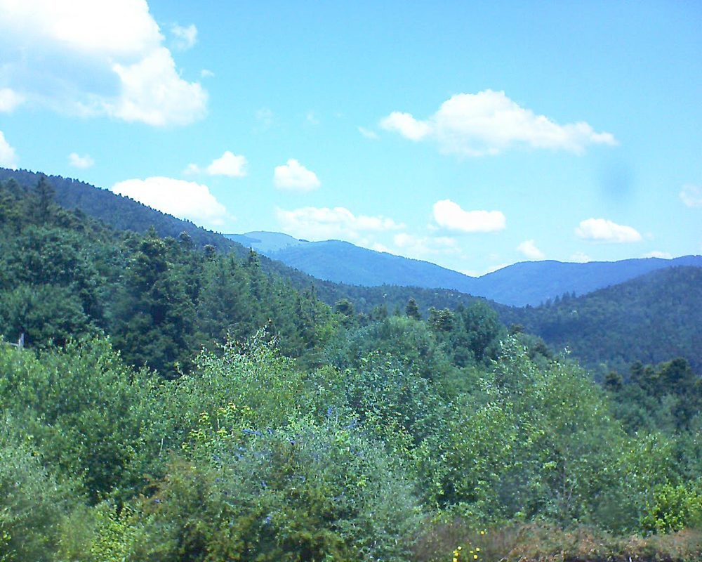 Le petit ballon vu depuis le Domaine Langmatt à Murbach le 27.06.2018 à 13:15 Le petit ballon (Alsace, Vosges) le 27.06.2018 à 13:15