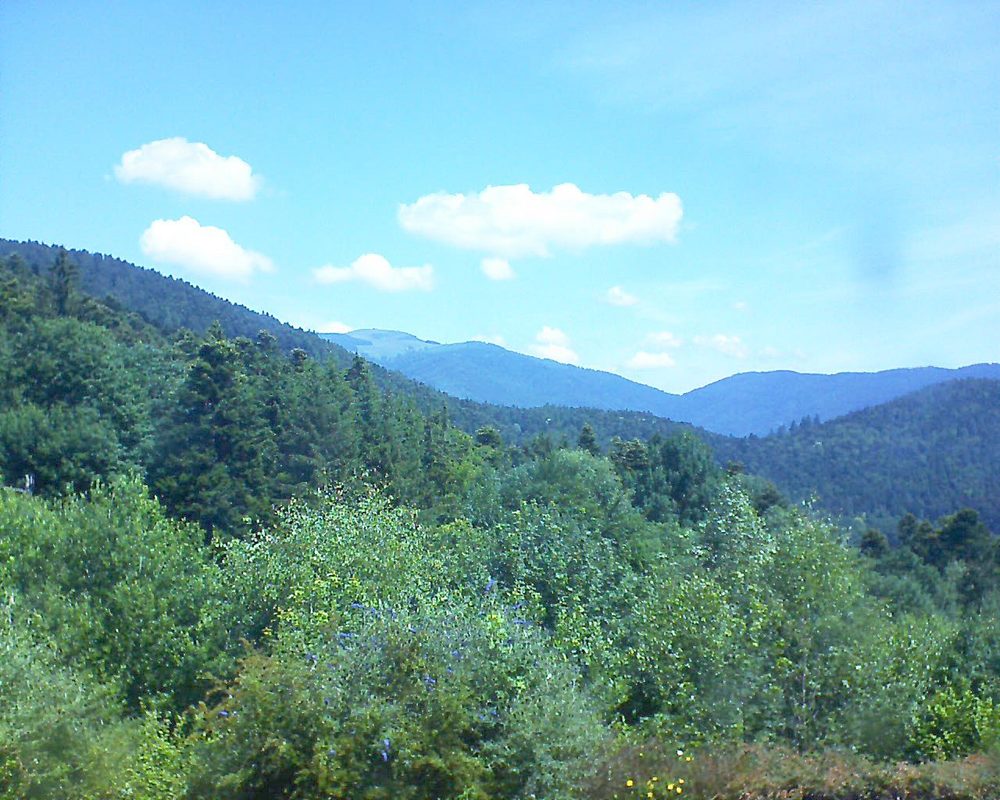 Le petit ballon vu depuis le Domaine Langmatt à Murbach le 28.06.2018 à 11:45 Le petit ballon (Alsace, Vosges) le 28.06.2018 à 11:45