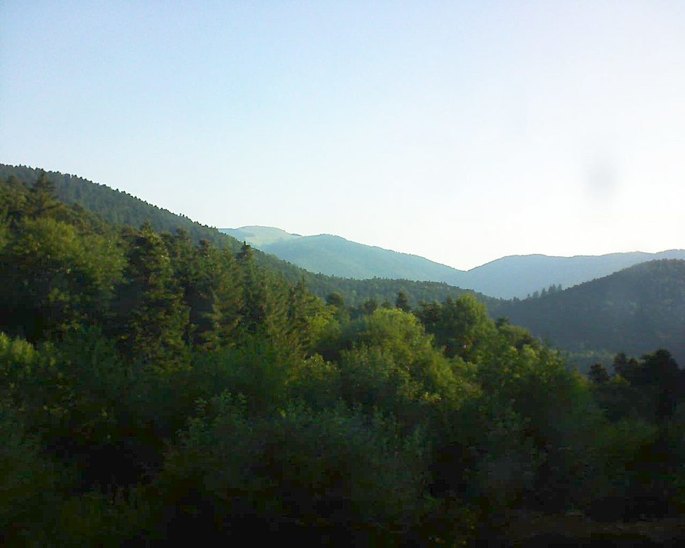 Le petit ballon vu depuis le Domaine Langmatt à Murbach le 01.07.2018 à 07:30 Le petit ballon (Alsace, Vosges) le 01.07.2018 à 07:30