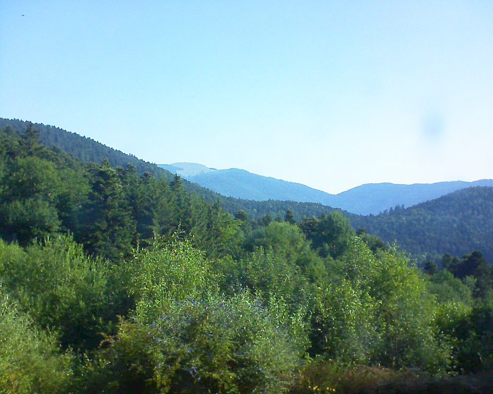 Le petit ballon vu depuis le Domaine Langmatt à Murbach le 01.07.2018 à 09:00 Le petit ballon (Alsace, Vosges) le 01.07.2018 à 09:00