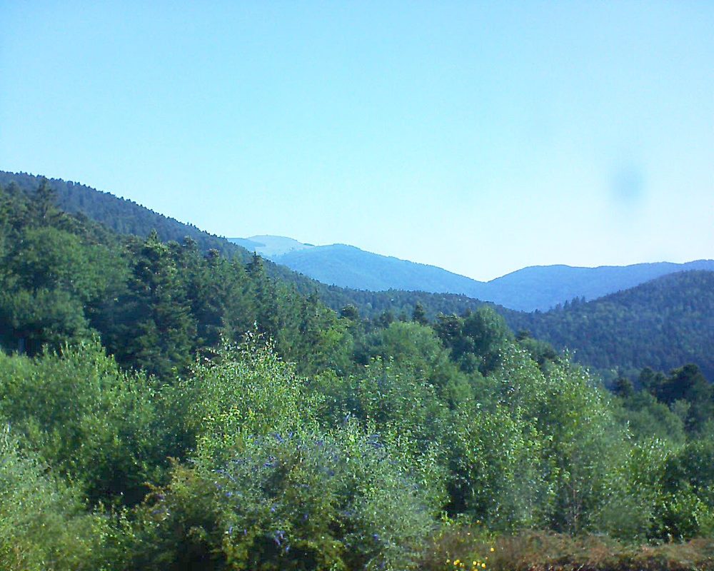 Le petit ballon vu depuis le Domaine Langmatt à Murbach le 01.07.2018 à 09:45 Le petit ballon (Alsace, Vosges) le 01.07.2018 à 09:45