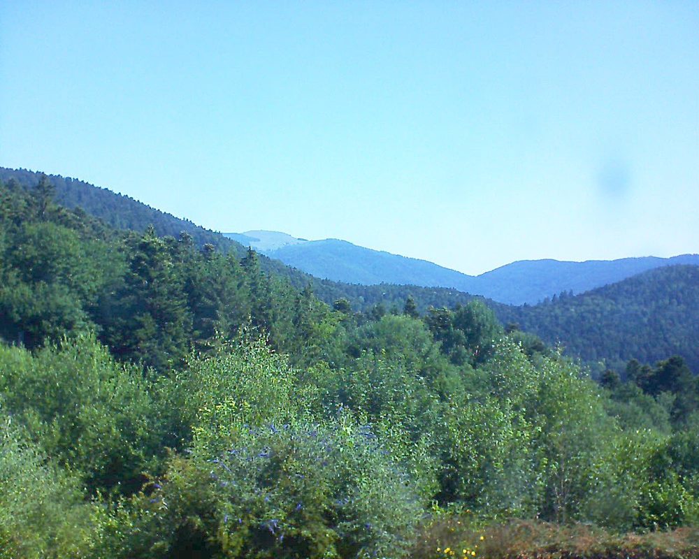 Le petit ballon vu depuis le Domaine Langmatt à Murbach le 01.07.2018 à 10:15 Le petit ballon (Alsace, Vosges) le 01.07.2018 à 10:15