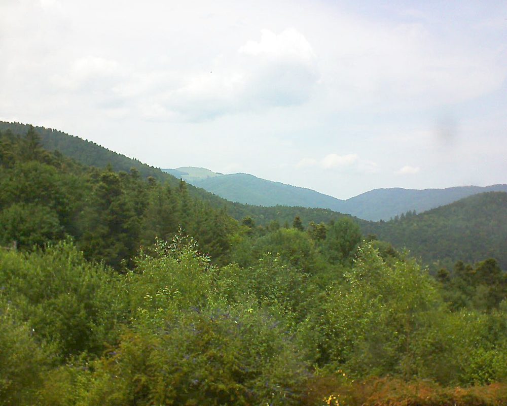 Le petit ballon vu depuis le Domaine Langmatt à Murbach le 03.07.2018 à 14:30 Le petit ballon (Alsace, Vosges) le 03.07.2018 à 14:30