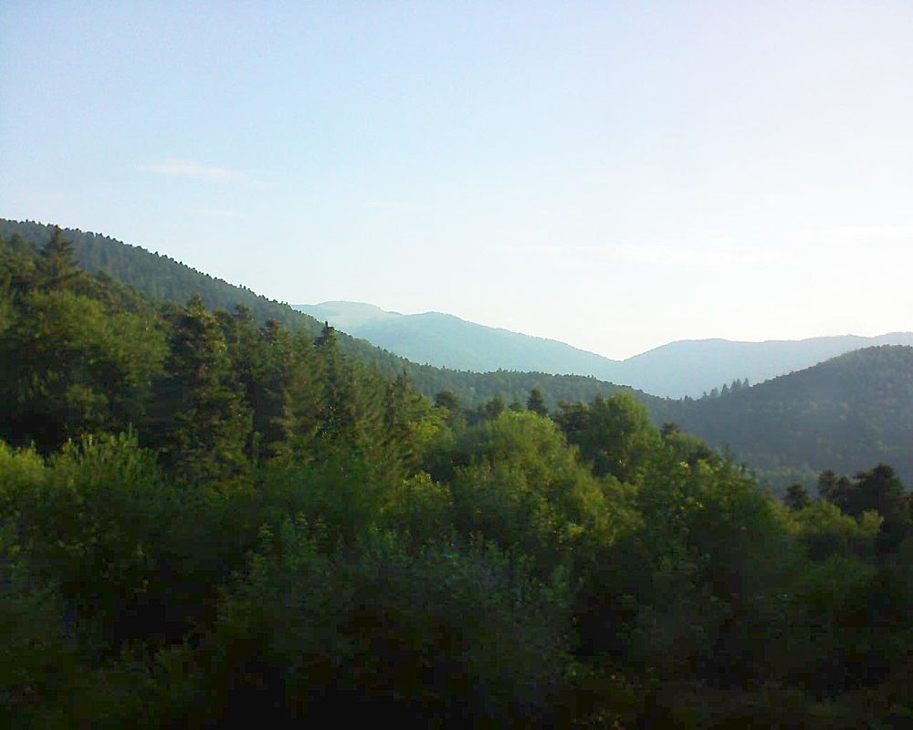 Le petit ballon vu depuis le Domaine Langmatt à Murbach le 07.07.2018 à 07:45 Le petit ballon (Alsace, Vosges) le 07.07.2018 à 07:45