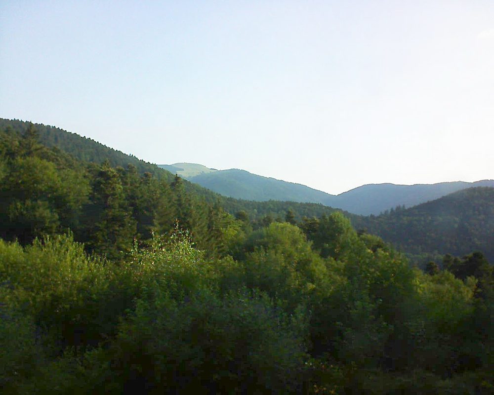 Le petit ballon vu depuis le Domaine Langmatt à Murbach le 08.07.2018 à 08:00 Le petit ballon (Alsace, Vosges) le 08.07.2018 à 08:00