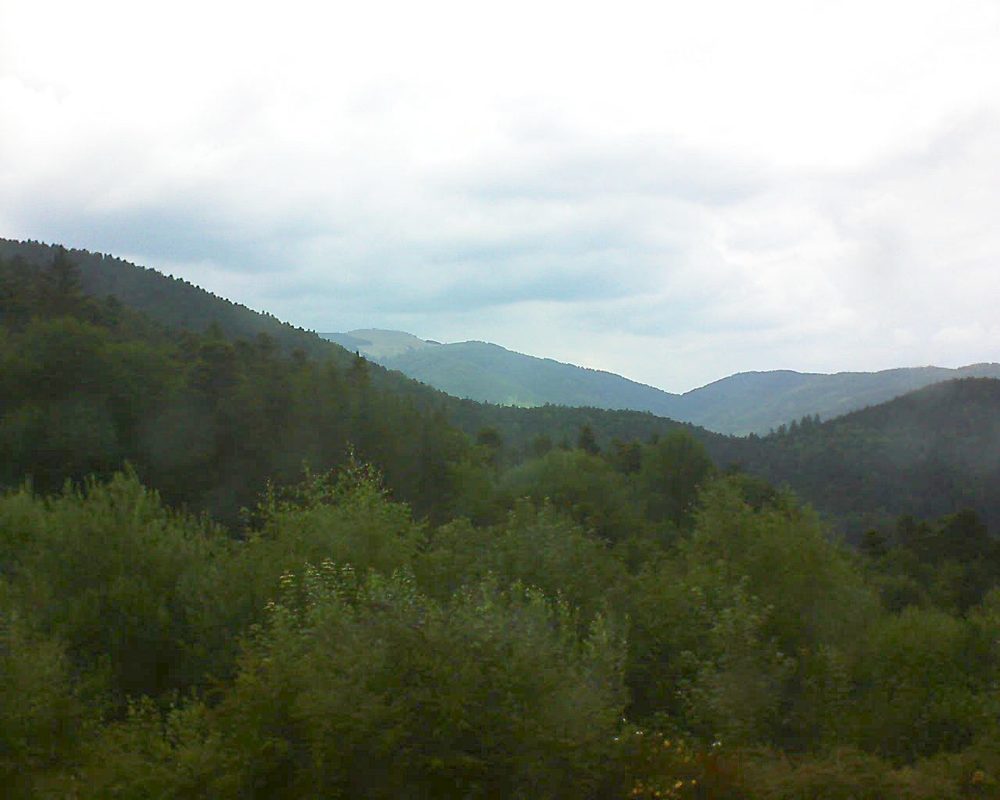 Le petit ballon vu depuis le Domaine Langmatt à Murbach le 10.07.2018 à 13:45 Le petit ballon (Alsace, Vosges) le 10.07.2018 à 13:45