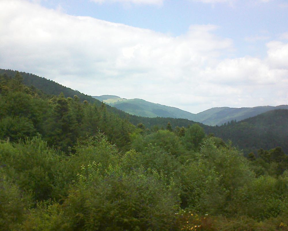 Le petit ballon vu depuis le Domaine Langmatt à Murbach le 11.07.2018 à 14:15 Le petit ballon (Alsace, Vosges) le 11.07.2018 à 14:15
