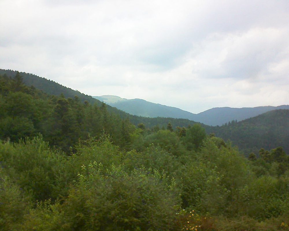 Le petit ballon vu depuis le Domaine Langmatt à Murbach le 12.07.2018 à 13:30 Le petit ballon (Alsace, Vosges) le 12.07.2018 à 13:30