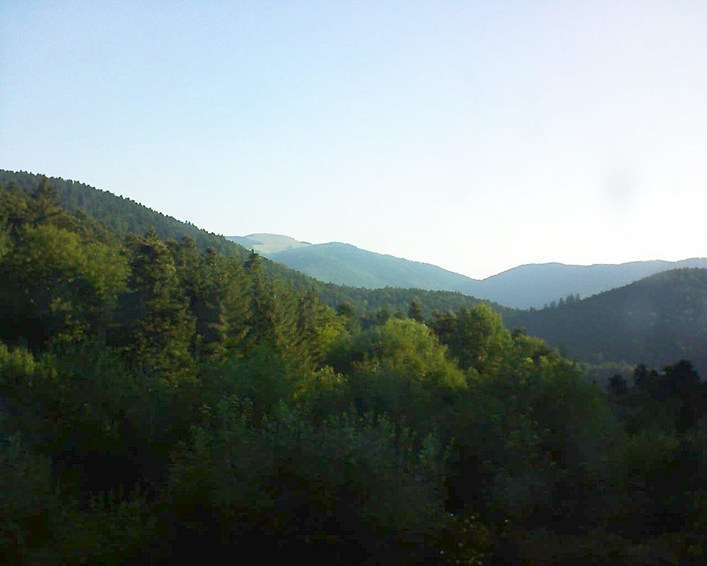 Le petit ballon vu depuis le Domaine Langmatt à Murbach le 13.07.2018 à 07:30 Le petit ballon (Alsace, Vosges) le 13.07.2018 à 07:30