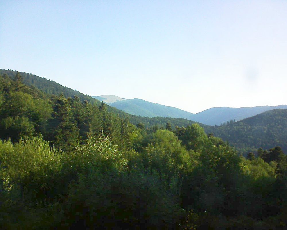 Le petit ballon vu depuis le Domaine Langmatt à Murbach le 13.07.2018 à 08:15 Le petit ballon (Alsace, Vosges) le 13.07.2018 à 08:15