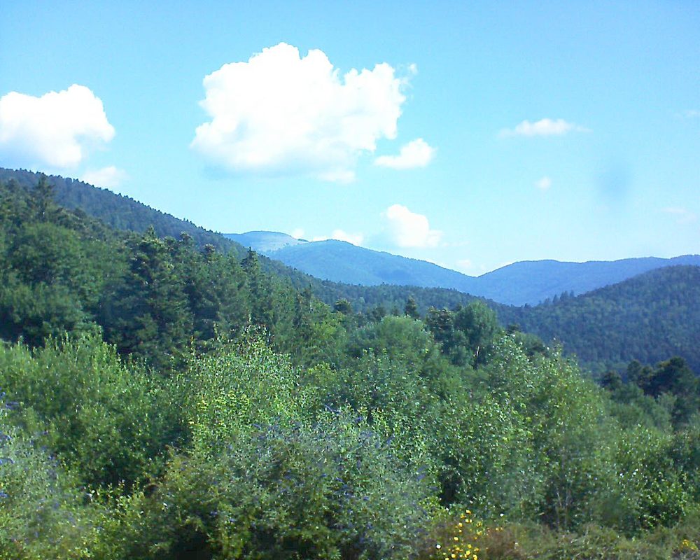 Le petit ballon vu depuis le Domaine Langmatt à Murbach le 13.07.2018 à 10:30 Le petit ballon (Alsace, Vosges) le 13.07.2018 à 10:30