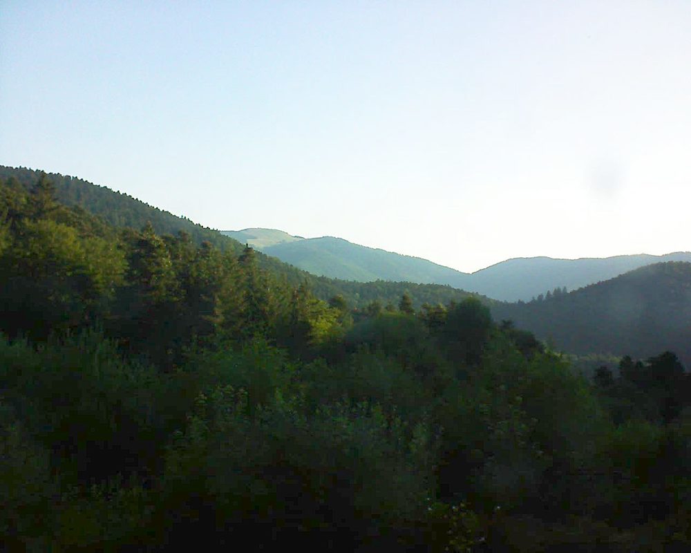 Le petit ballon vu depuis le Domaine Langmatt à Murbach le 14.07.2018 à 07:15 Le petit ballon (Alsace, Vosges) le 14.07.2018 à 07:15