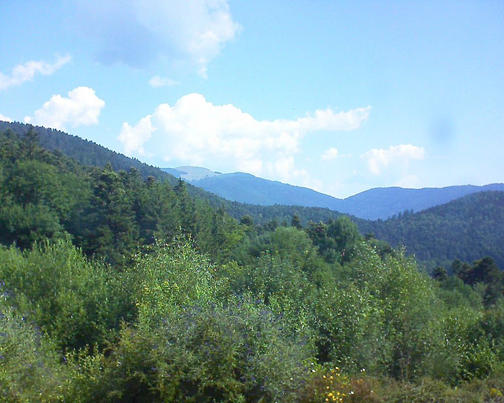 Le petit ballon vu depuis le Domaine Langmatt à Murbach le 14.07.2018 à 10:15 Le petit ballon (Alsace, Vosges) le 14.07.2018 à 10:15