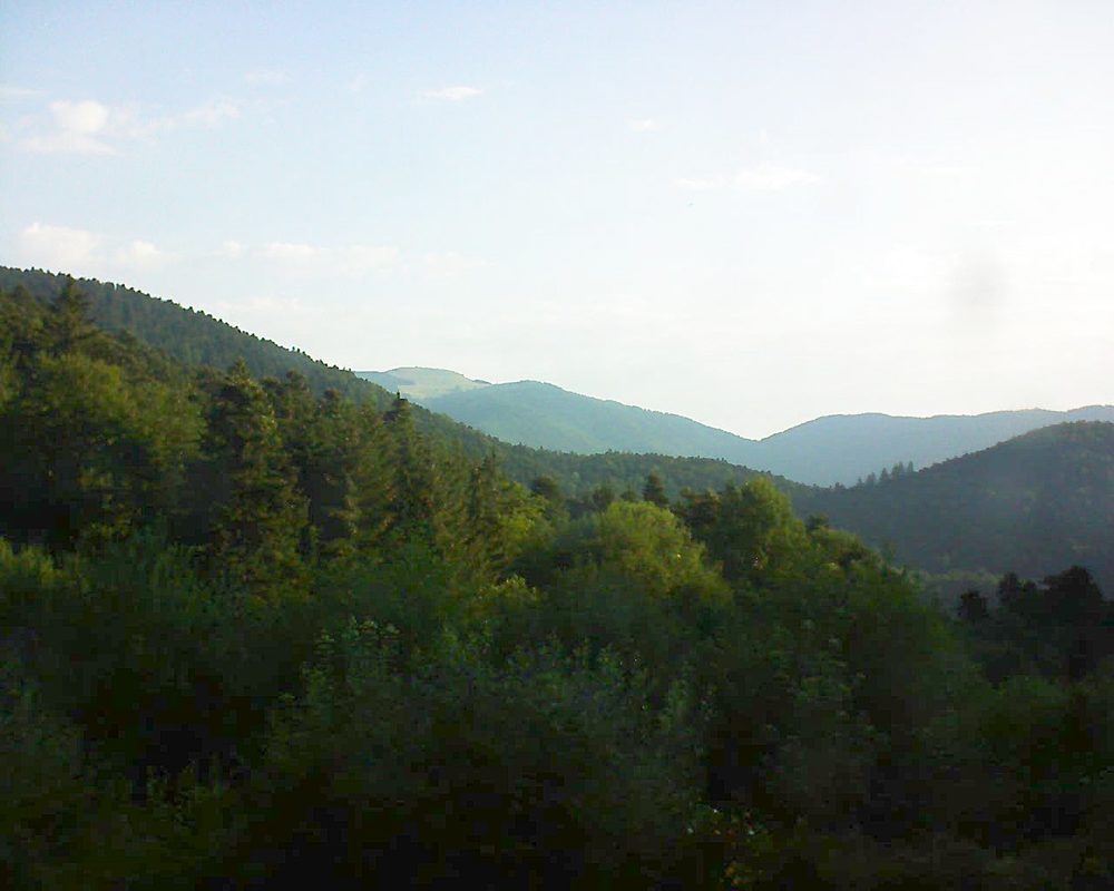 Le petit ballon vu depuis le Domaine Langmatt à Murbach le 15.07.2018 à 07:30 Le petit ballon (Alsace, Vosges) le 15.07.2018 à 07:30