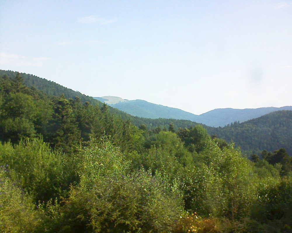 Le petit ballon vu depuis le Domaine Langmatt à Murbach le 15.07.2018 à 09:15 Le petit ballon (Alsace, Vosges) le 15.07.2018 à 09:15