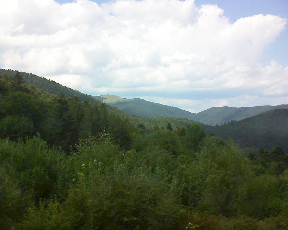 Le petit ballon vu depuis le Domaine Langmatt à Murbach le 16.07.2018 à 15:45 Le petit ballon (Alsace, Vosges) le 16.07.2018 à 15:45