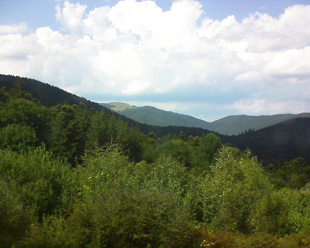 Le petit ballon vu depuis le Domaine Langmatt à Murbach le 16.07.2018 à 16:00 Le petit ballon (Alsace, Vosges) le 16.07.2018 à 16:00