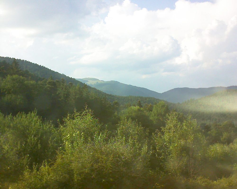 Le petit ballon vu depuis le Domaine Langmatt à Murbach le 16.07.2018 à 18:45 Le petit ballon (Alsace, Vosges) le 16.07.2018 à 18:45