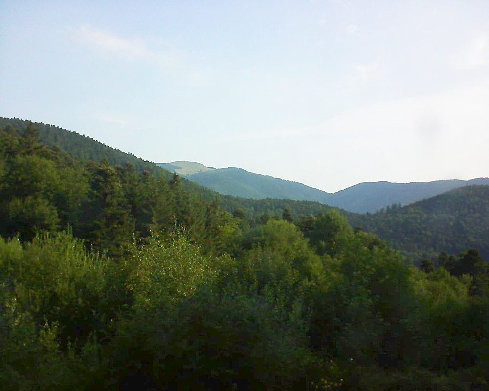Le petit ballon vu depuis le Domaine Langmatt à Murbach le 17.07.2018 à 08:30 Le petit ballon (Alsace, Vosges) le 17.07.2018 à 08:30